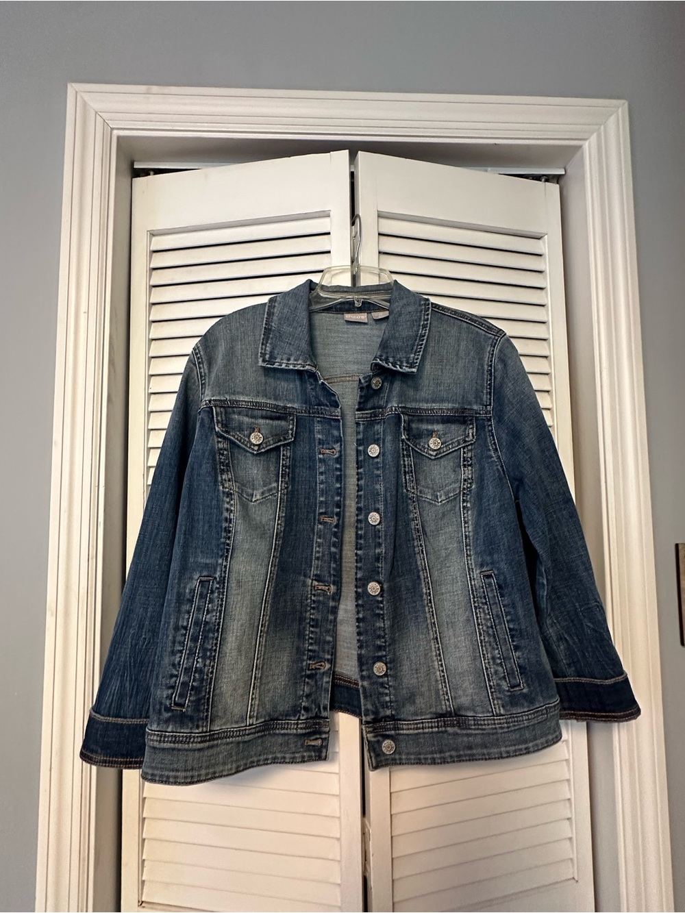 Chico's Women's Faded Blue Denim Jacket